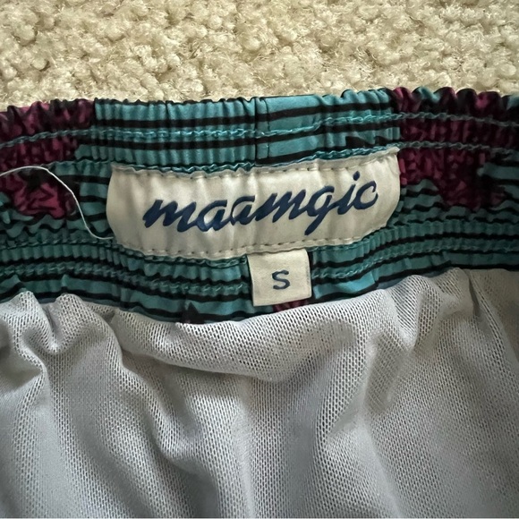 Maamgic Men Swim Shorts Trunks Sz Small Quick Dry Pool Beach Cocotier Rouge Blue - Picture 8 of 15